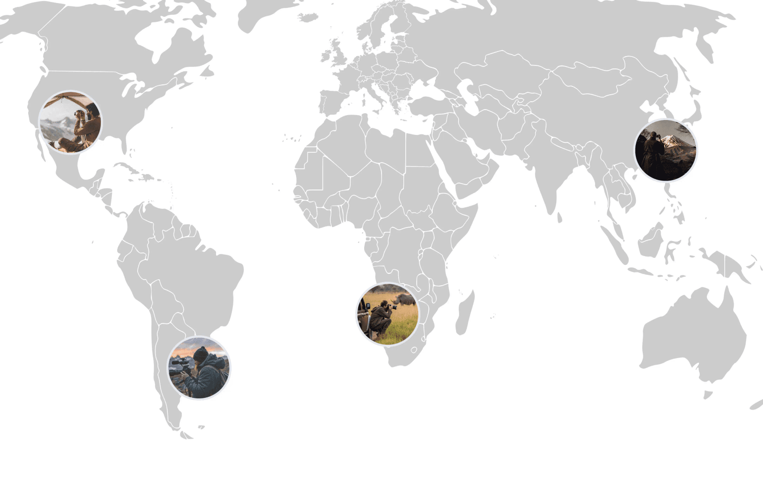 World map showing videographer locations