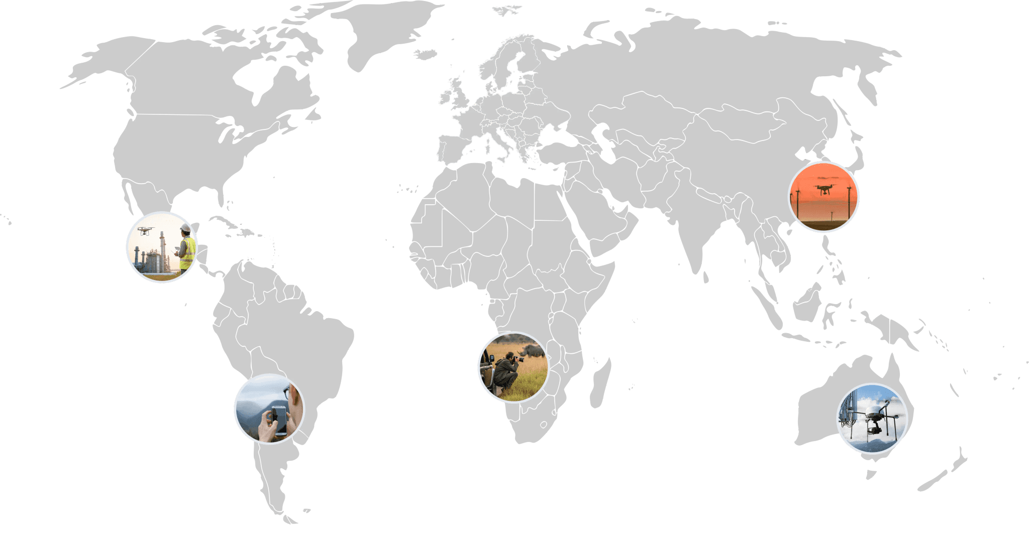 World map showing videographer locations